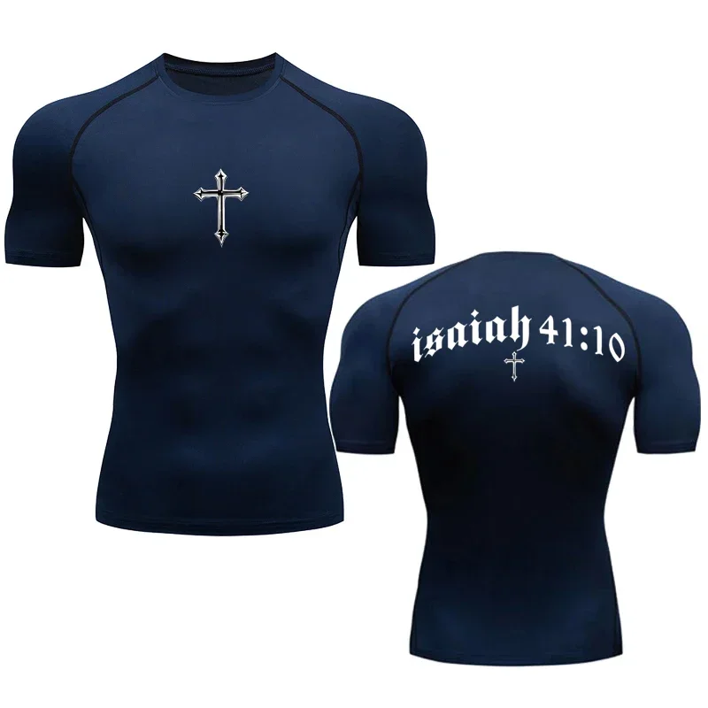 Sweat Absorbing Tight Fit Compression Tee Shirt for Men Gym Workout Baselayers Rash Guard Athletic Fitness Quick Dry T-Shirt Top