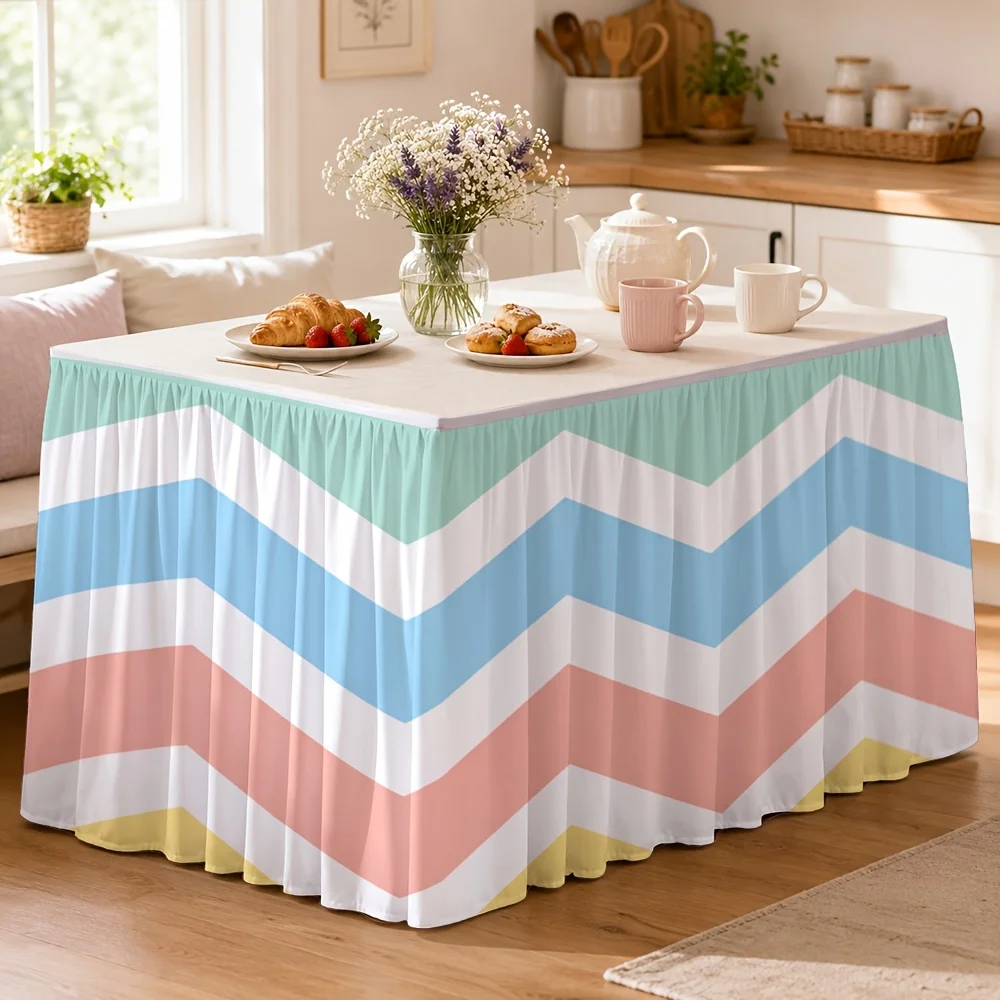 Macaron color scheme - blue, pink, yellow, mint green. Wedding banquet decoration for dining activities.