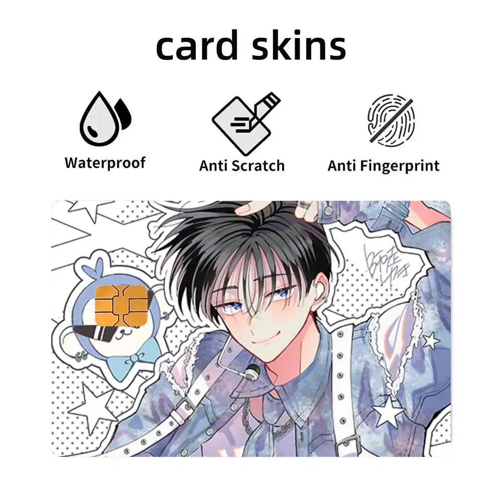 Anime Characters Sakaguchi Sakuri T-Tamons B-Side Credit Card Stickers Skin For Bank Bus Metro 4PCS Cover Film Gift
