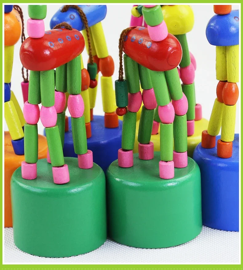 New Style Wooden Novelty Gag Toy Springs Giraffe Spring Swing Colorful Animal Baby Learning Educational Toys for Children Gifts