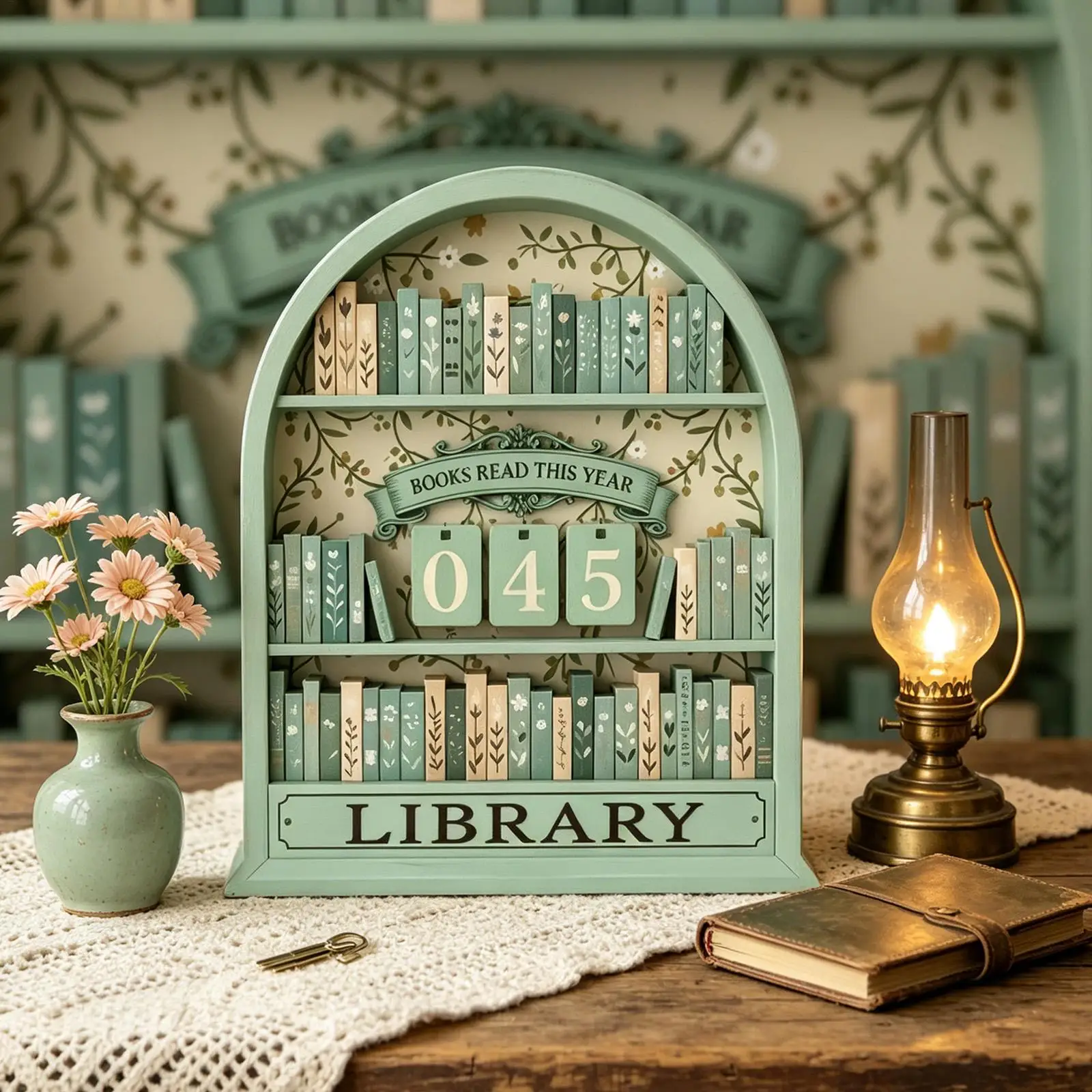 Wood Book Tracker Sign Bookshelf Decoration Books Read Tracker for Library Nook Study Corner Home Workplace Living Room