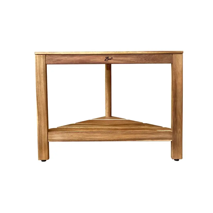 

Табурет для душа из дерева акации 18, угловая скамейка для душа с полкой, отделка TeakLike, деревянный табурет для ванны для душа или спа