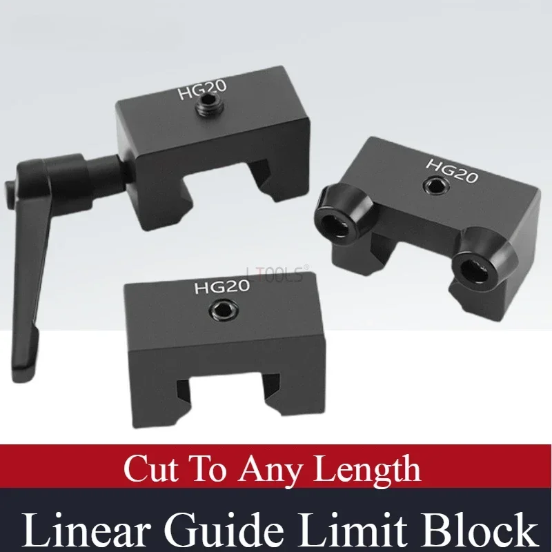 Guia Linear Rail Limit Block Tool Curso Limitador de Bloco Fixo Buffer Side Lock Acessórios Regulares Hg15 20 25