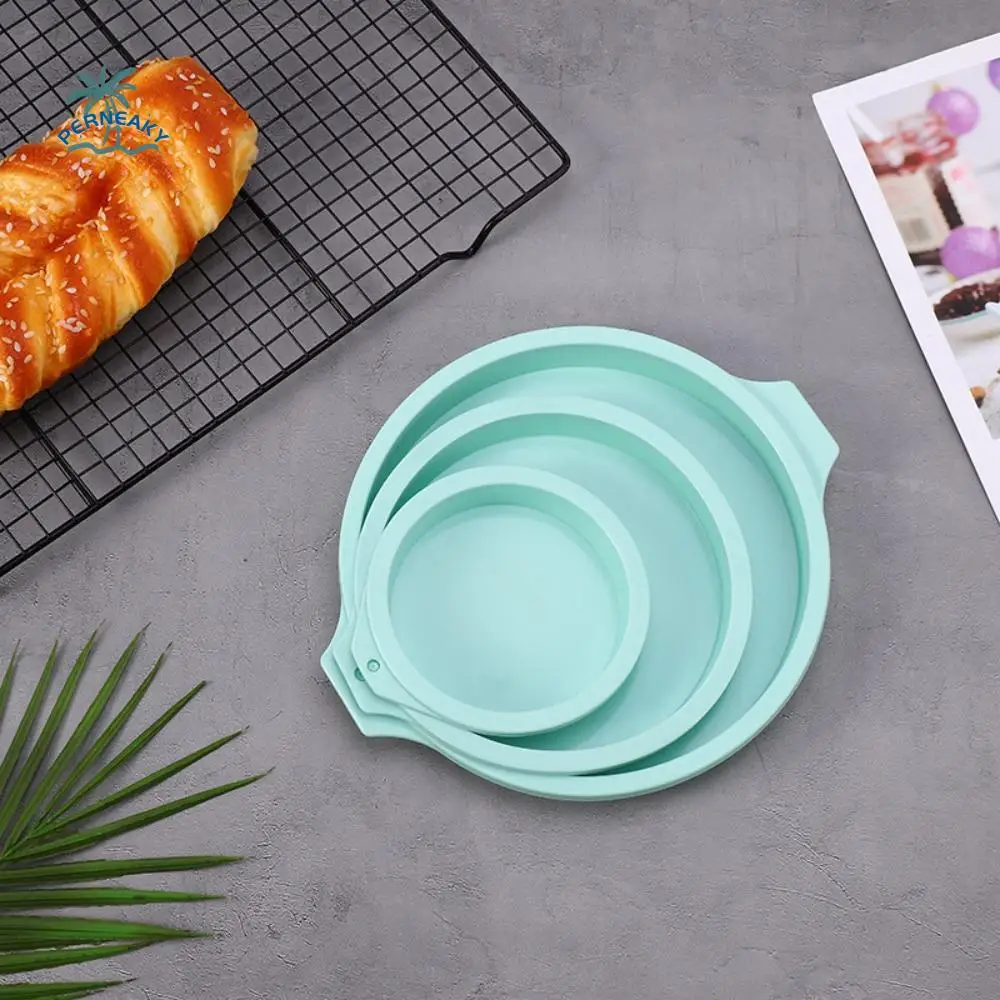 

4/6/8 Inch Round Silicone Layer Cake Mould Demoulding Easily High Temperature Resistant Baking Pan No Deformation DIY