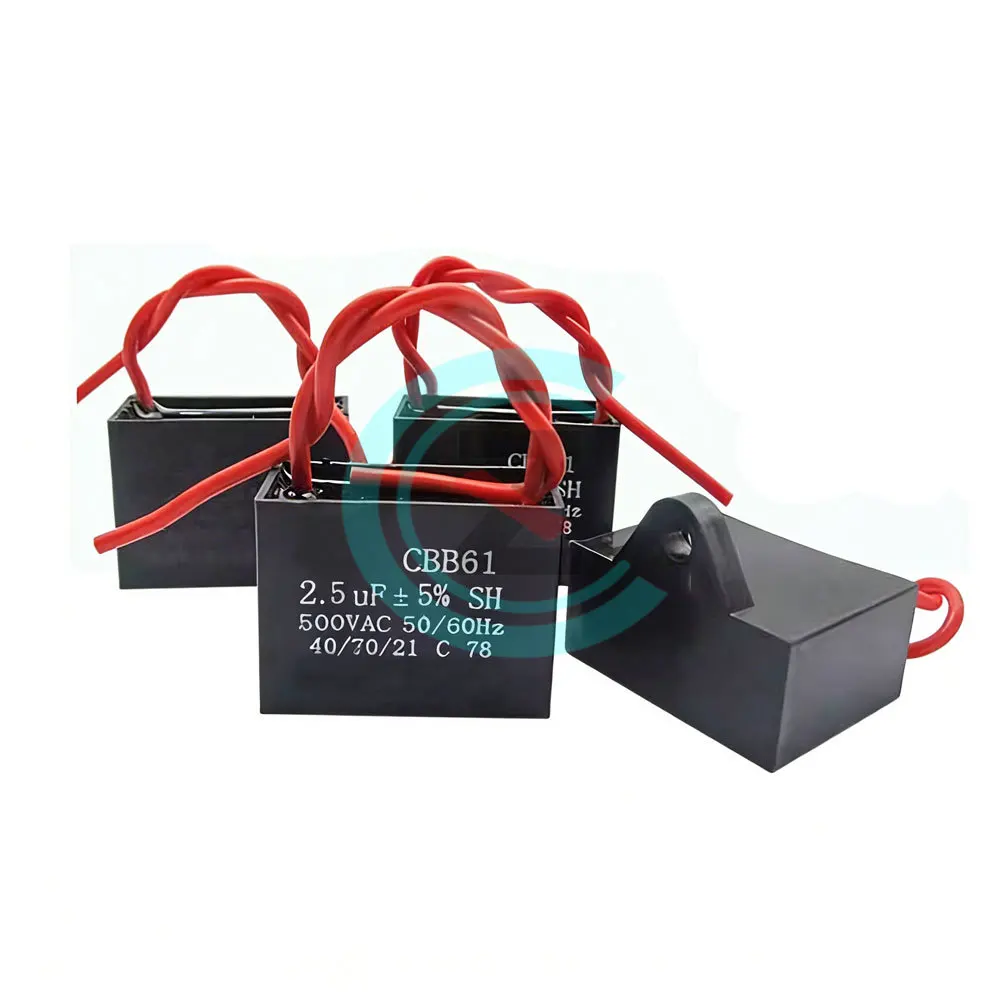 5PCS CBB61 Motor Run Capacitor 450V AC Fan Capacitors 1/1.2/1.5/1.8/2/2.5/4/5/6/8/10/12/20UF for Ceiling Fan & Air Conditioner