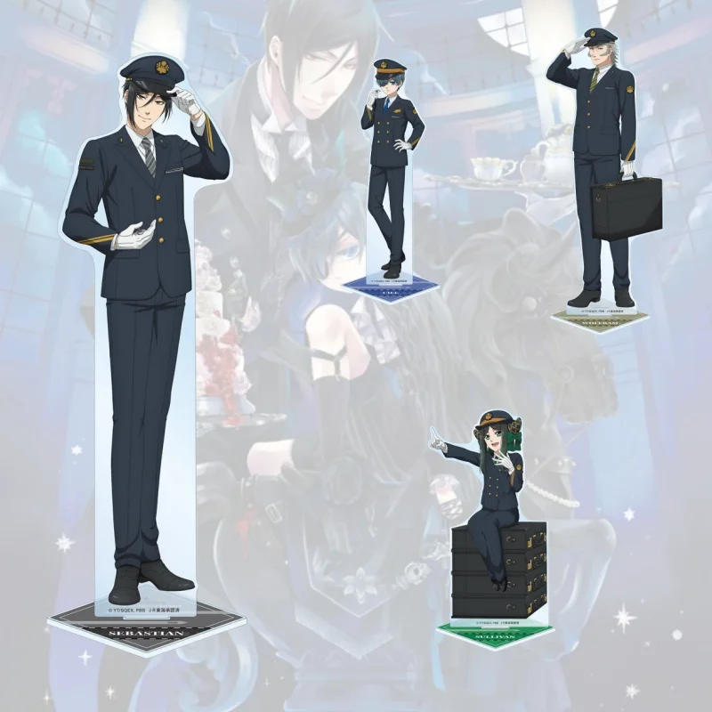 Black Butler Anime Sebastian Michaelis Ciel Phantomhive Sieglinde Sullivan Wolfram Gelzer Acrylic Figure Stand Keychain Gifts