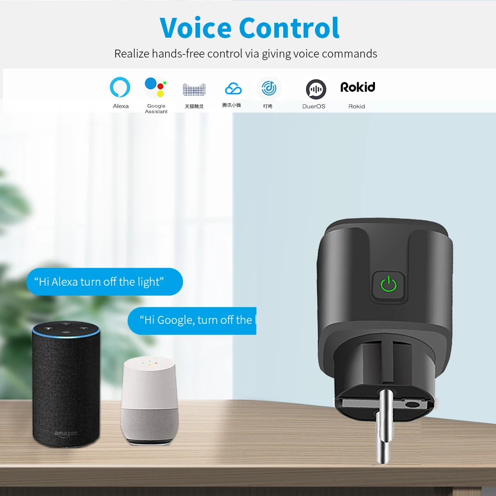 Tuya WiFi Pop Socket For Phones EU Plug Adapter Smart Home DIY Power Outlet Smartlife Power Monitoring Timing work with Aleax