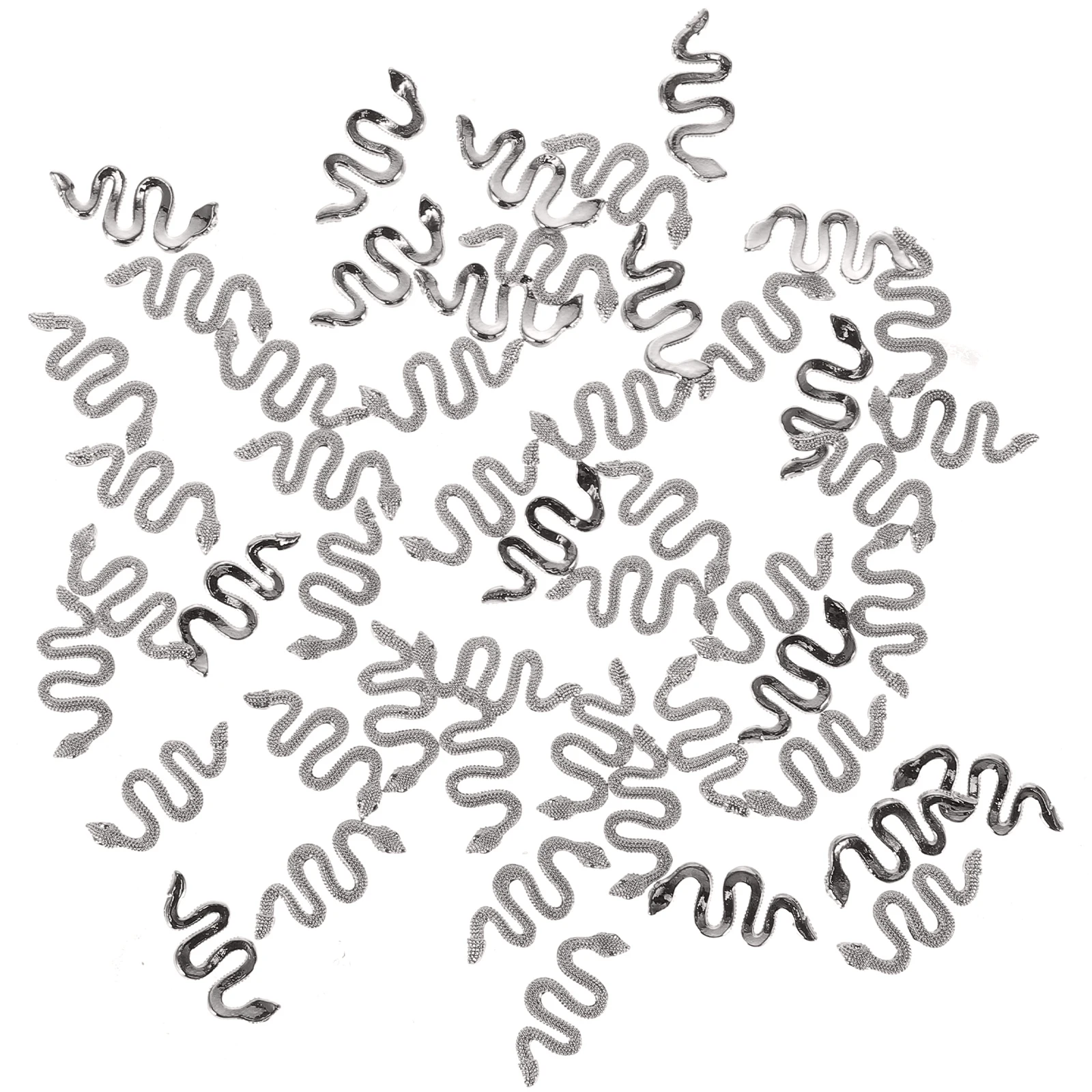 

50pcs High 3D Snake Charms Grade Alloy Snake-Shape Nail Charms Retro Decorations for DIY Crafts Nail Accessories