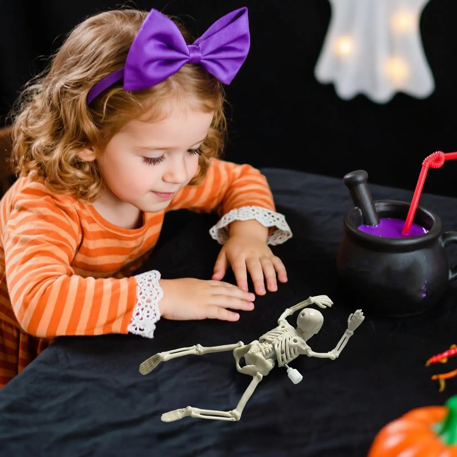 Halloween esqueleto brinquedo horror halloween esqueleto acabar brinquedos estatuetas assustadoras decorações para casa para colecionadores prateleira do armário