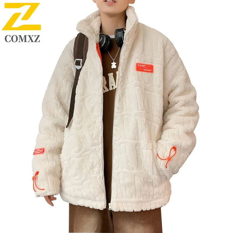 COMXZ Men Winter Jacket Trendy Versatile Snow Urban Windproof Lightweight Hiking Padded Jacket Minimalist Casual Padding Coat