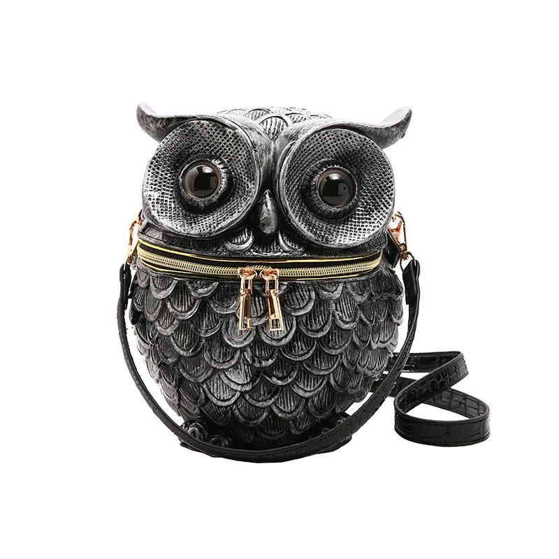 

Owl Women Brand Luxury Design Crossbody Bag Personality Purse Lady High Quality Leather Handbags Round Bag