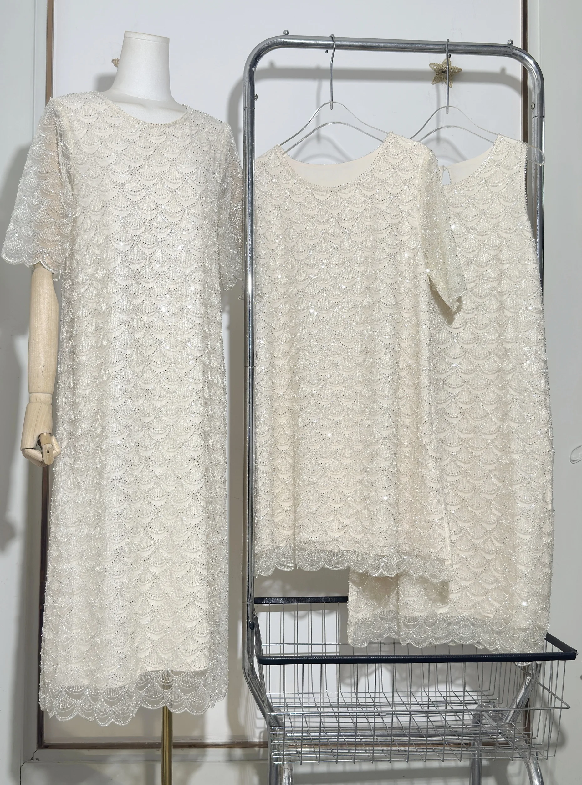 

Новый дизайнерский стиль, элегантное кружевное вечернее платье с зубчатым тоном и блестками, расшитое бисером, с тяжелой вышивкой и круглым вырезом, вечернее платье для женщин