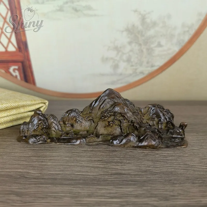 

Antiques Unifying The Empire Paperweight Rockery Pen Holder Home Study Office Desktop Ornament
