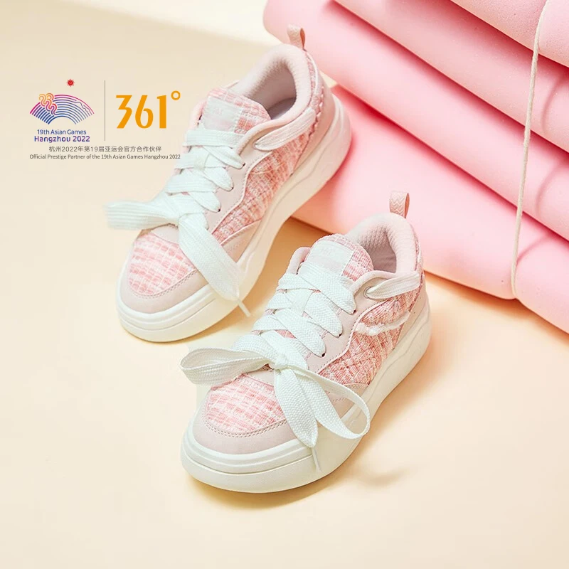 361 Degrees Women's Summer Mesh Surface Trendy All-Match Style Wide Surface Shoelaces Soft Sole Heightening Sneakers 682336623