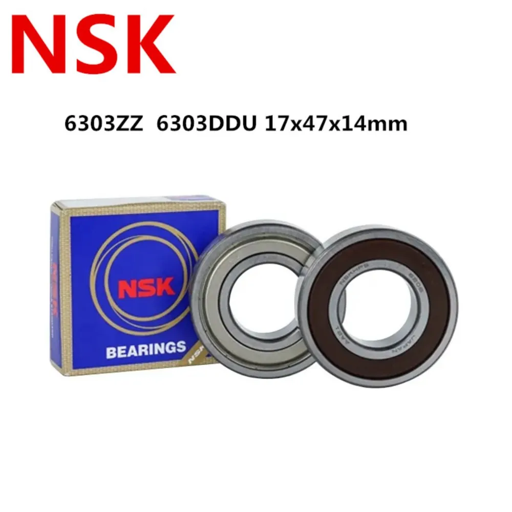 

NSK Japan 2pcs Bearing 6303ZZ 6303DDU 6303RZ 6303-2RS 17x47x14 Shielded Deep Groove Ball Bearings Single Row High Quality