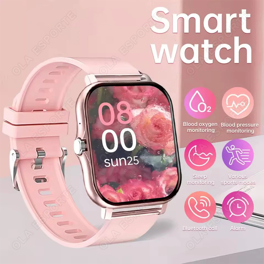 New Smart Watch 1.83''HD Screen Blood Oxygen Pressure Sleep Health Monitoring Bluetooth Call Watches For Women Men for Gift HW12