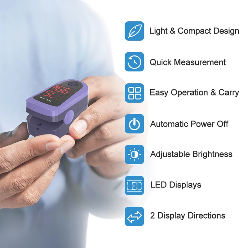 ChoiceMMed-oxímetro médico portátil para Dedo, medidor De saturación De oxígeno en sangre, frecuencia cardíaca, SpO2 PR, LED