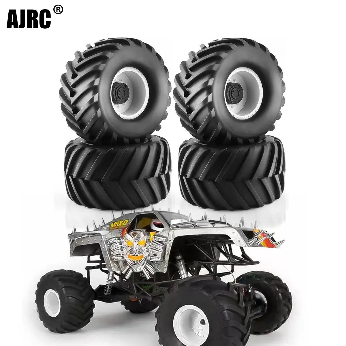 

133mm*73mm*62mm Rubber Tires For 1/10 Kyosho Hpi Traxxas Monster Mk2 Tamiya Axial Tires + Wheels