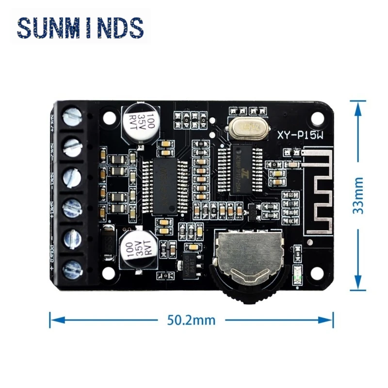 1pcs10W/15W/20W/30W/40WStereo for Bluetooth 5.0 Power Amplifier Board Module 12V/24V High Power Digital Amplifier XY-P15WXY-P40W