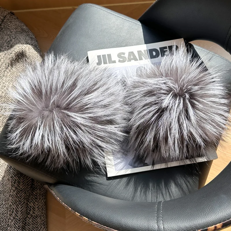 

Winter Real Fox Furcuffs For Women Thickened Warm Cold-Proof Cuffs Elastic Women Fashion Fur Wrist WarmersClothing Accesories