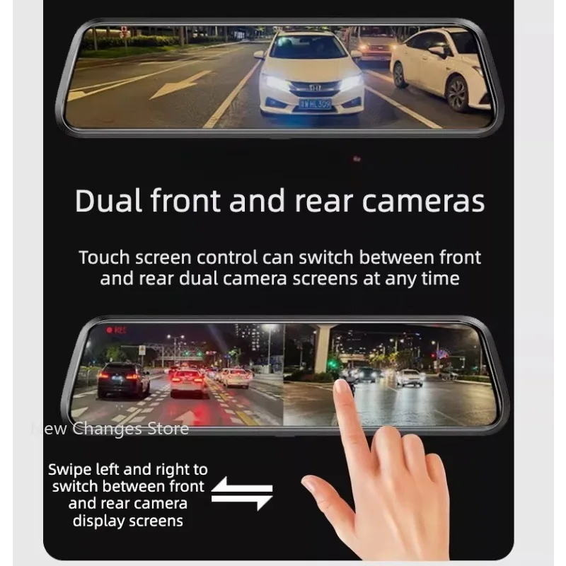 Replacement Rearview Mirror Driving Recorder Front And Rear High-definition Cameras With Night Vision Capability Upgrade Parts