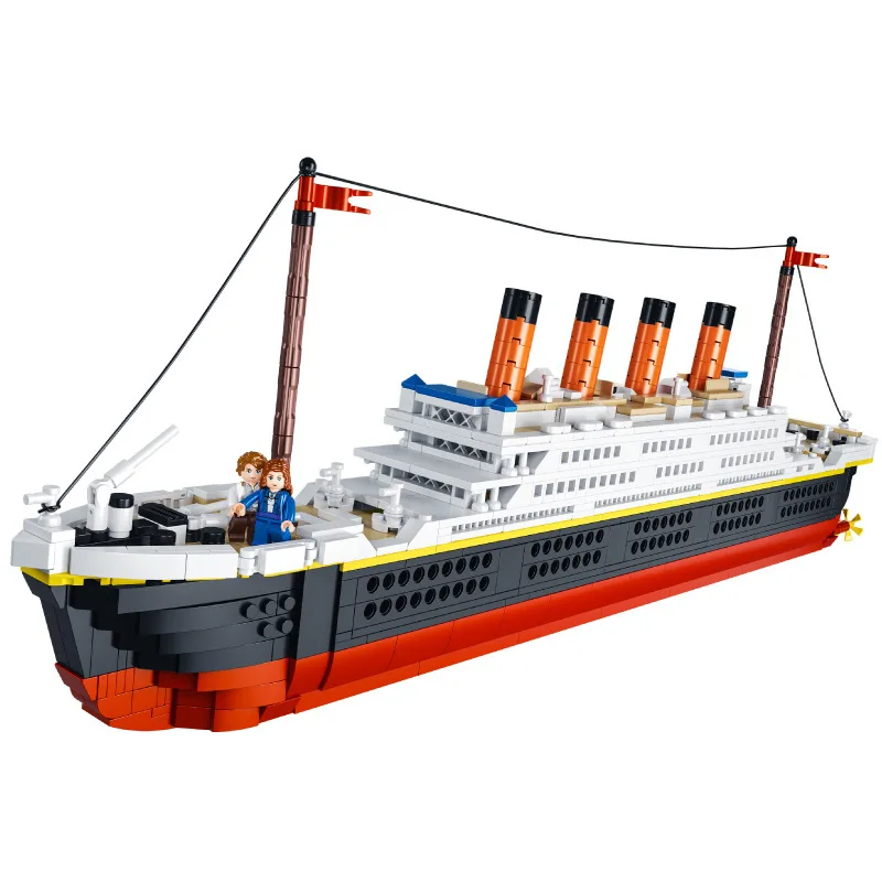 1288PCS Large Titanic Steamship Model Building Block Set 3D Cruise Ship Boat Bricks Collection DIY Toys for Child or Adults Gift