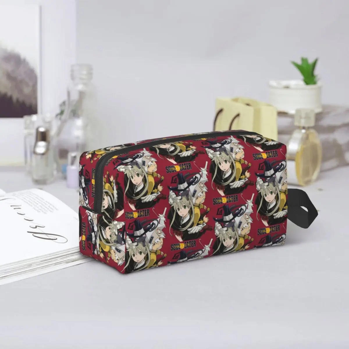 Soul Eater Anime Makeup Bag Cosmetic Organizer Storage Dopp Kit Toiletry Cosmetic Bag for Women Beauty Travel
