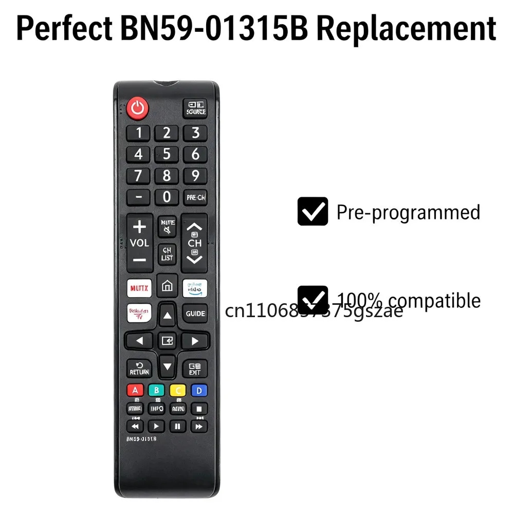 Universal Remote Control for Samsung Smart Tv, Control Replacement Fit for 4K Uhd Qled Hdtv Led Tvs, with Hulu Netflix Primevide