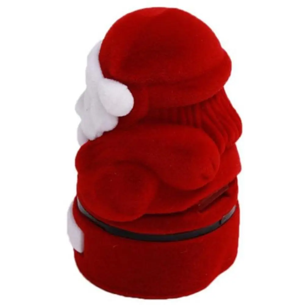 Gift Modern Hot Santa Claus Storage Box Santa Organizer Box Display Ring Case Velvet Box Case Jewelry Ring Box