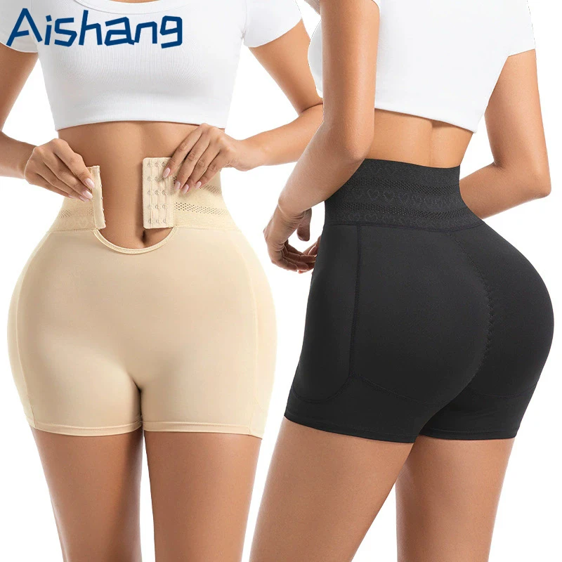 Hip Enhancer Shapewear Panties Women High Waist Tummy Control Body Shaper Briefs Removable Pads Butt Lifter Slimming Underwear