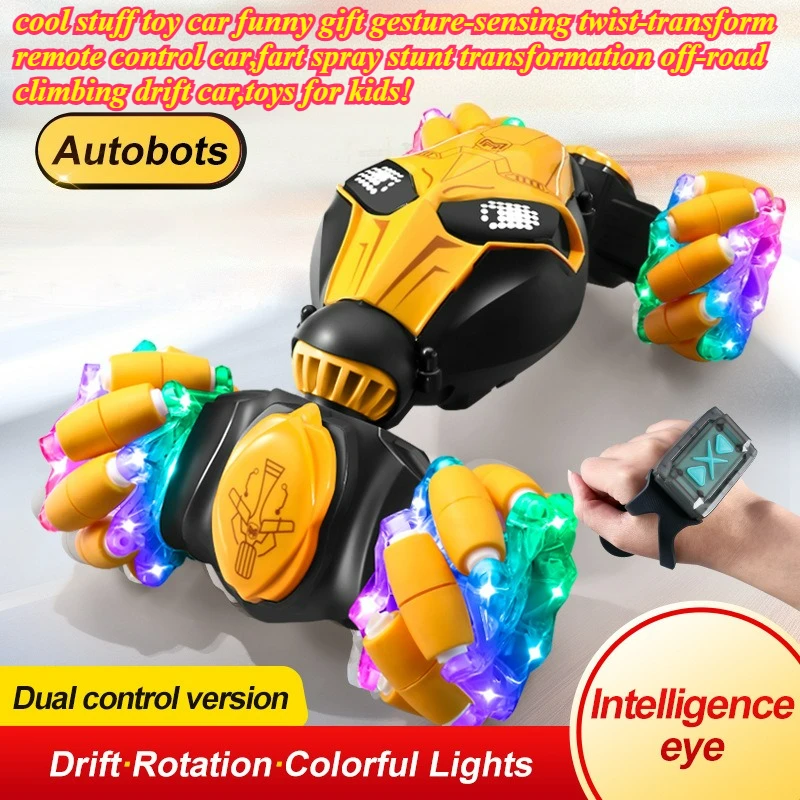 Cool Stuff Funny Gift-Kawaii Gestured Rc Drift Car,Remote Control Car Toy,Fart Spray Stunt Twist Off-road Rc Cars,Toys for kids