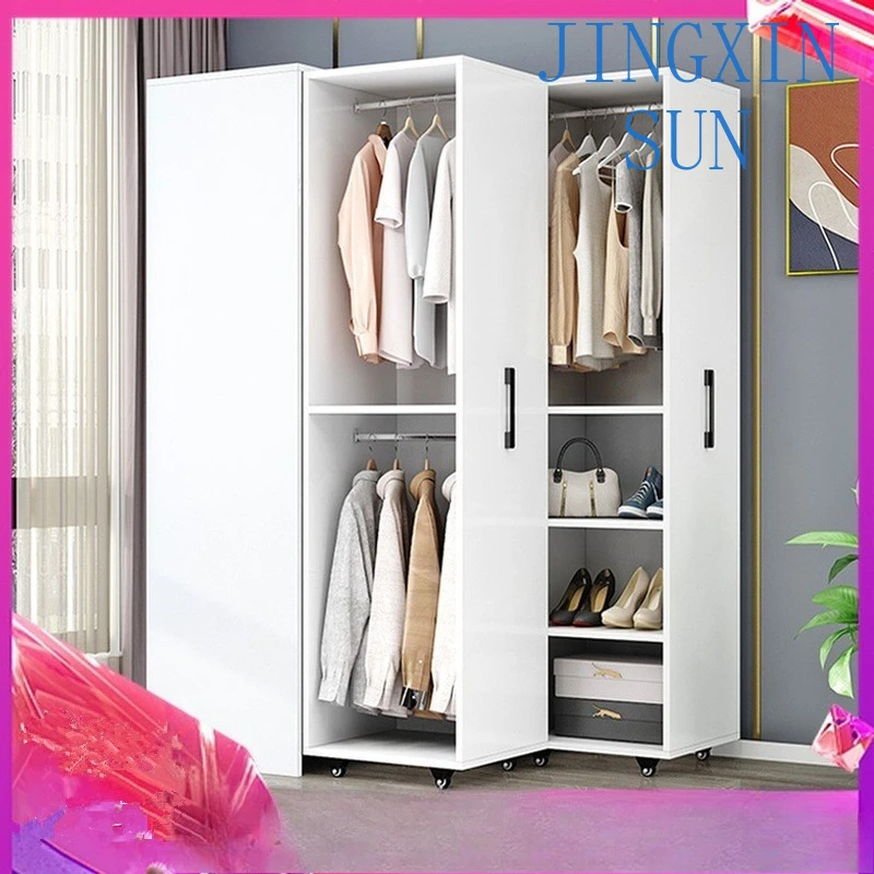 Push Pull Invisible Wardrobe Cabinet for Household Storage Dust Proof Assembly Fixed Moving Sliding Closet Organizer for IKEA