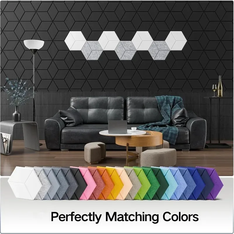 Acoustic Felt Panels Sound Reducing Sound-absorbing Y-Lined Self-adhesive Felt Wallboard Studio Home Decor Felt Wall Stickers