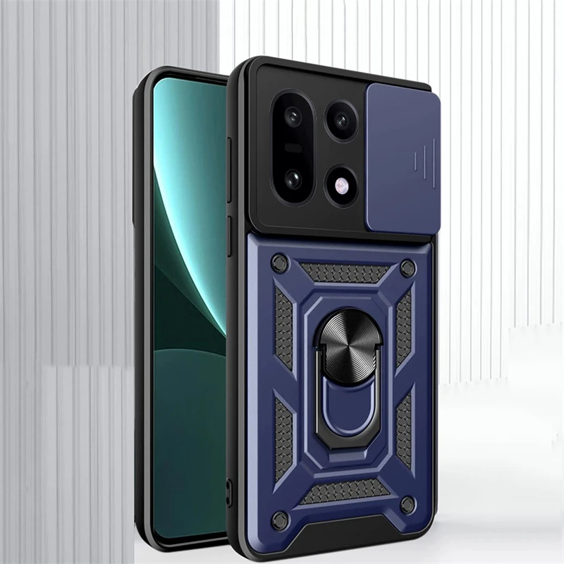 Чехол для Oneplus 15, чехол с кольцом, скользящая линза, защищающее окно, противоударный корпус для Oneplus 13T, бронированный чехол