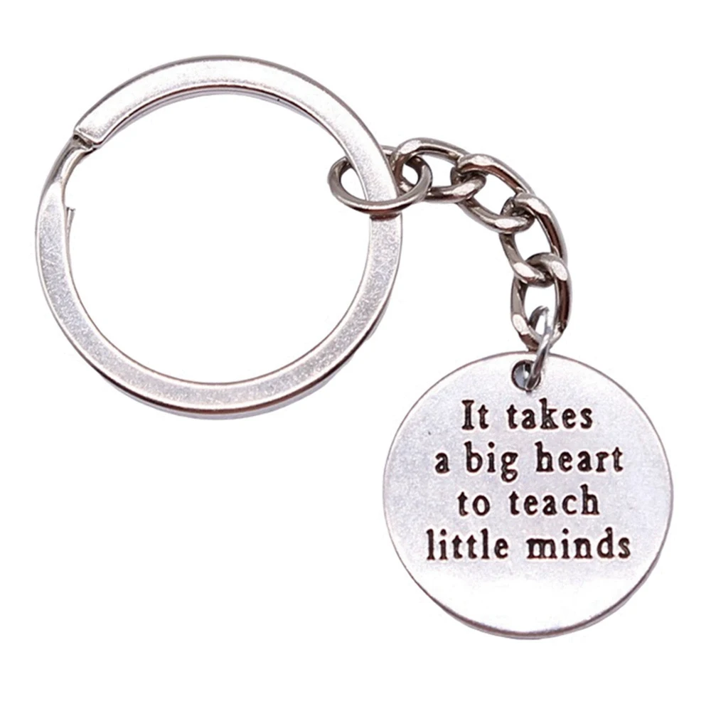 1pcs It Takes A Big Heart To Teach Little Minds aesthetic keychains accessories jewelry for men diy Ring Size 28mm