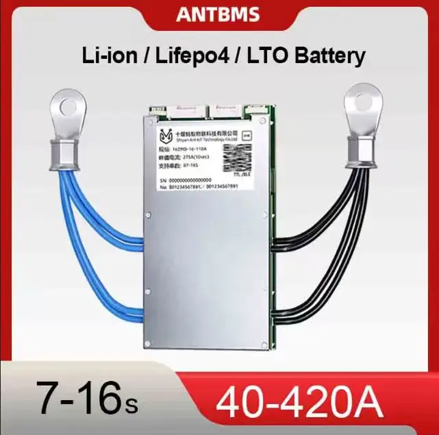 ANT 7-16S SMART BMS 130A Lithium Battery BMS with BT/UART/RS485CAN for 24-60V Li-ion LiFePO4 for E-Scooter E-Bike Golfcart DIY