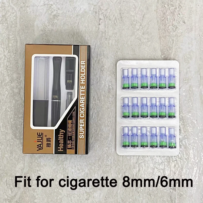 Microfilter For 6mm 8mm Cigarette Holder Tar Filtration Cleanable Tobacco Filter Recirculating Classic Smoke Mouthpiece Men Gift