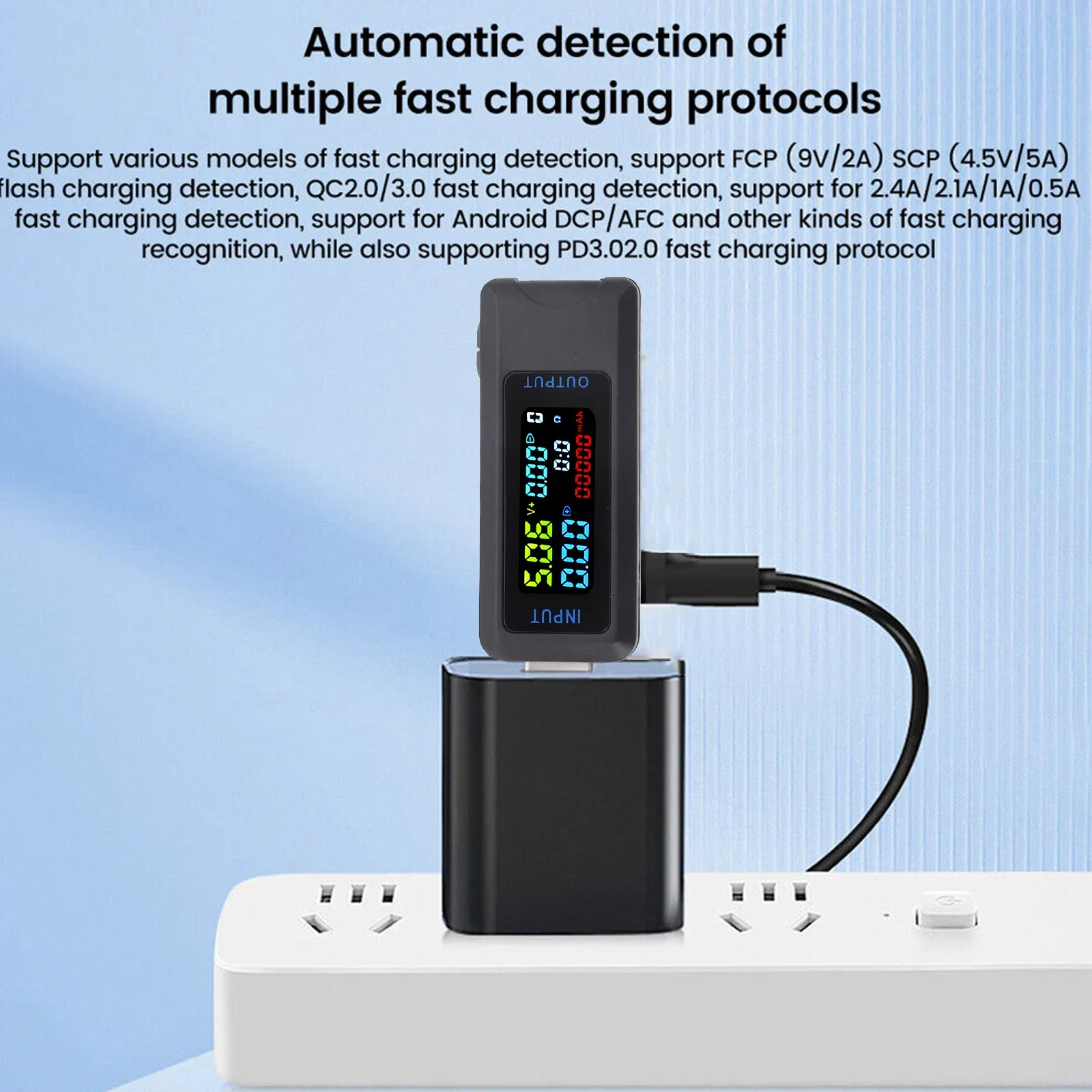 Protocolli di ricarica Misuratore di tensione corrente Protocolli di ricarica Parametri di identificazione della corrente di carica Tensione di alimentazione
