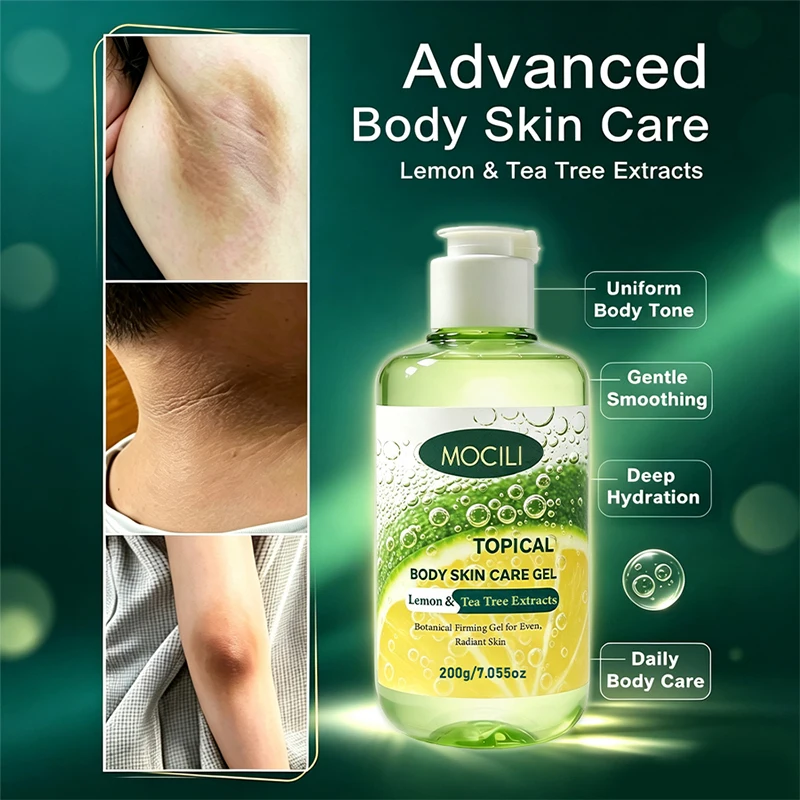 200G Body Skin Care Gel With Lemon And Tea Tree Hydrating Formula For Body And Joint Skin, Refine Uneven & Dull Skin Look