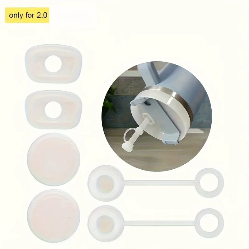3pcs Cup Lid Straw Cap Silicone Leak Proof Plug Accompanying Cup Silicone Spill Proof Plug 2.0 Version