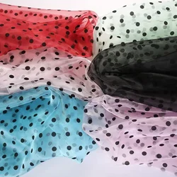 Polka Dot Tulle Fabric By The Meter for Wedding Dress Pettiskirt Curtains Decoration Diy Sewing Organza Cloth Soft High Density