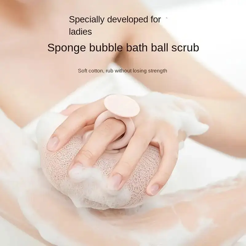 

Набор из 2 губок для ванны в форме подсолнуха, отшелушивающая щетка для тела 2-в-1 с сетчатыми шариками для освежающего душа