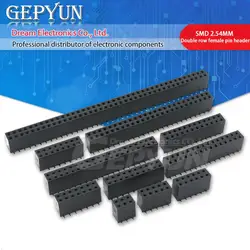 10PCS SMD Double row female pin header 2*3/4/5/6/7/8/10/12/15/20/25/30/40 PIN  2.54MM pitch Connector Socket