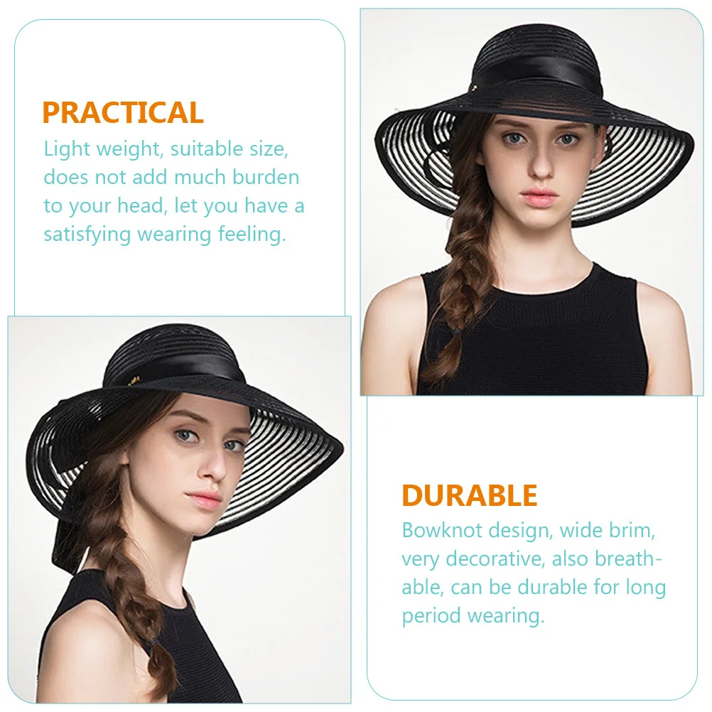 

Floppy Hats for Women Wide Brim Sunshade Bowknot Beach Sun Hat Summer Lightweight Comfortable Outdoor