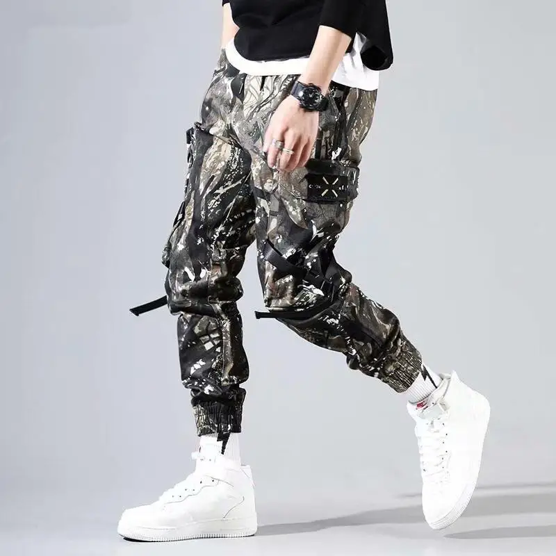 Plus Size M-5XL Men Pocket Jogger Pants Casual  Cargo Sweatpants  Street Style  Harem