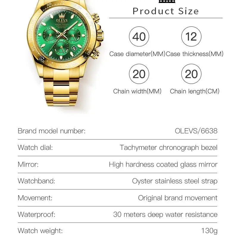 OLEVS 6638 Upgraded Men\'s Watches Calendar Week Display Luminous Waterproof TOP Brand Business Automatic Wristwatch for Man