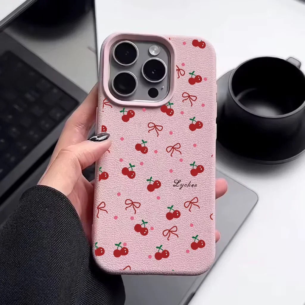 Cherry Bow Case For Samsung Galaxy A55 A07 A06 A16 A36 A26 A54 A15 A25 A35 A14 A34 A05 A05S A24 A53 A73 A33 M55 M56 M15 F06 A04
