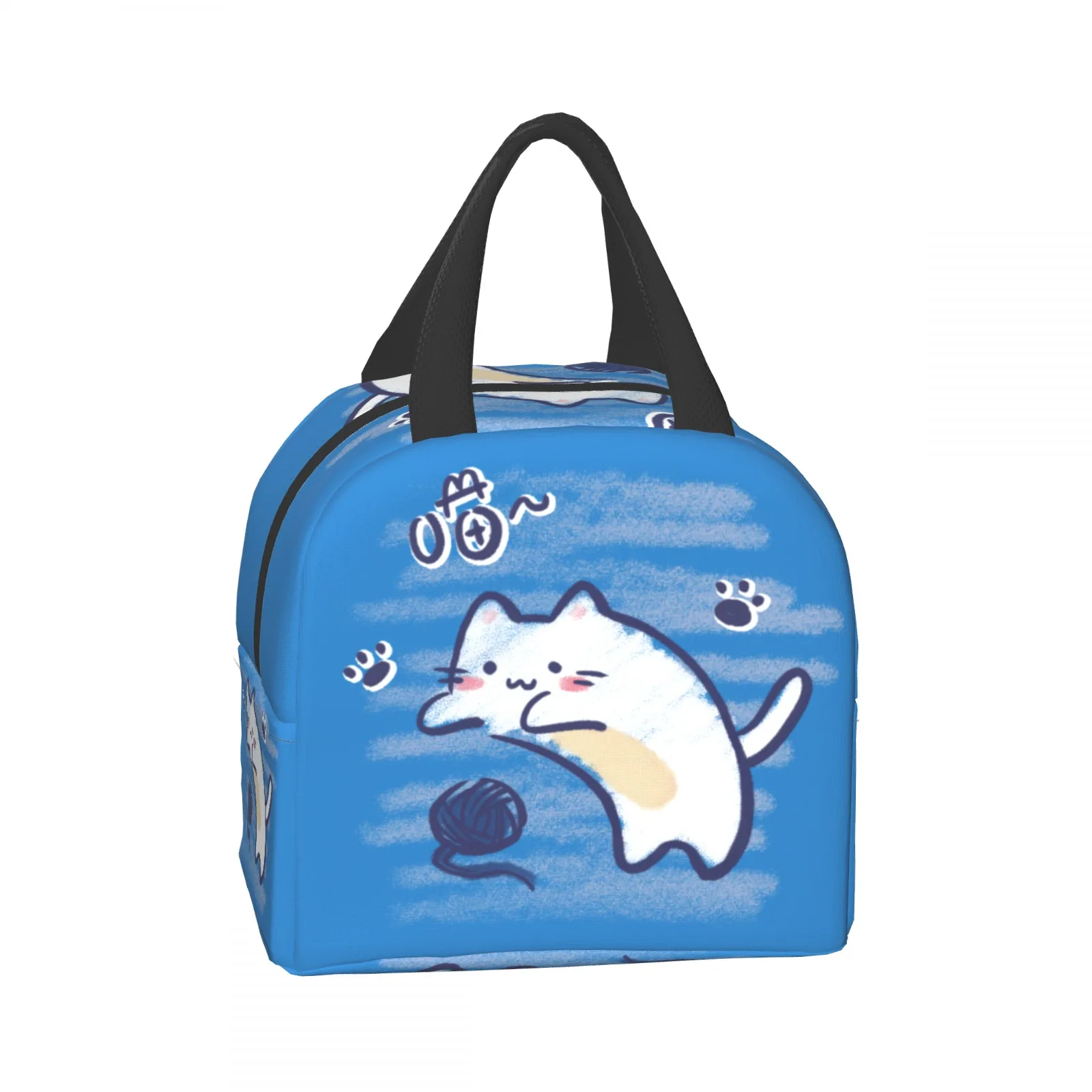 

Cute Cat Lunch Bag Women Men Cooler Thermal Insulated Lunch Boxes for Adult Office Children Laptop Bag Back to School