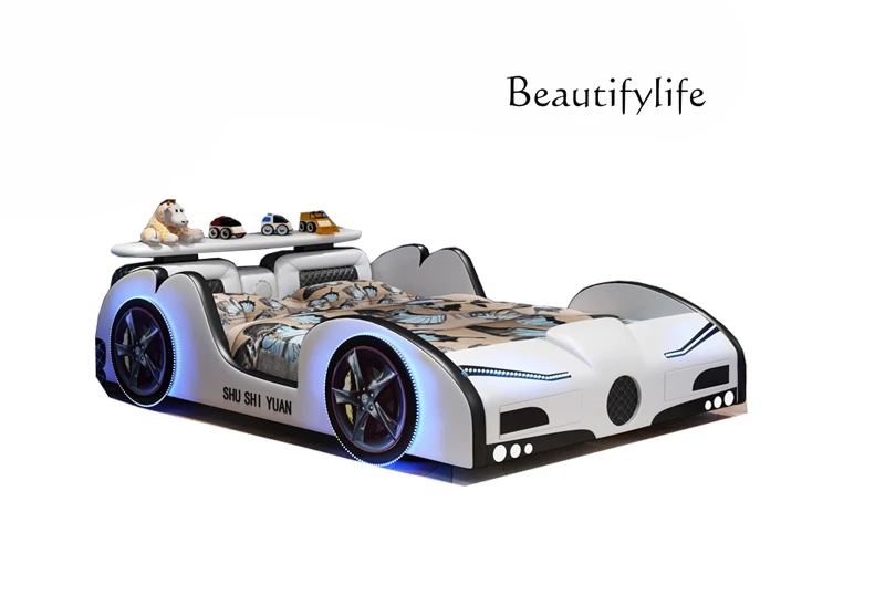 

New multi-functional car bed with light and audio leather bed 1.2 meters 1.5 meters cartoon leather bed