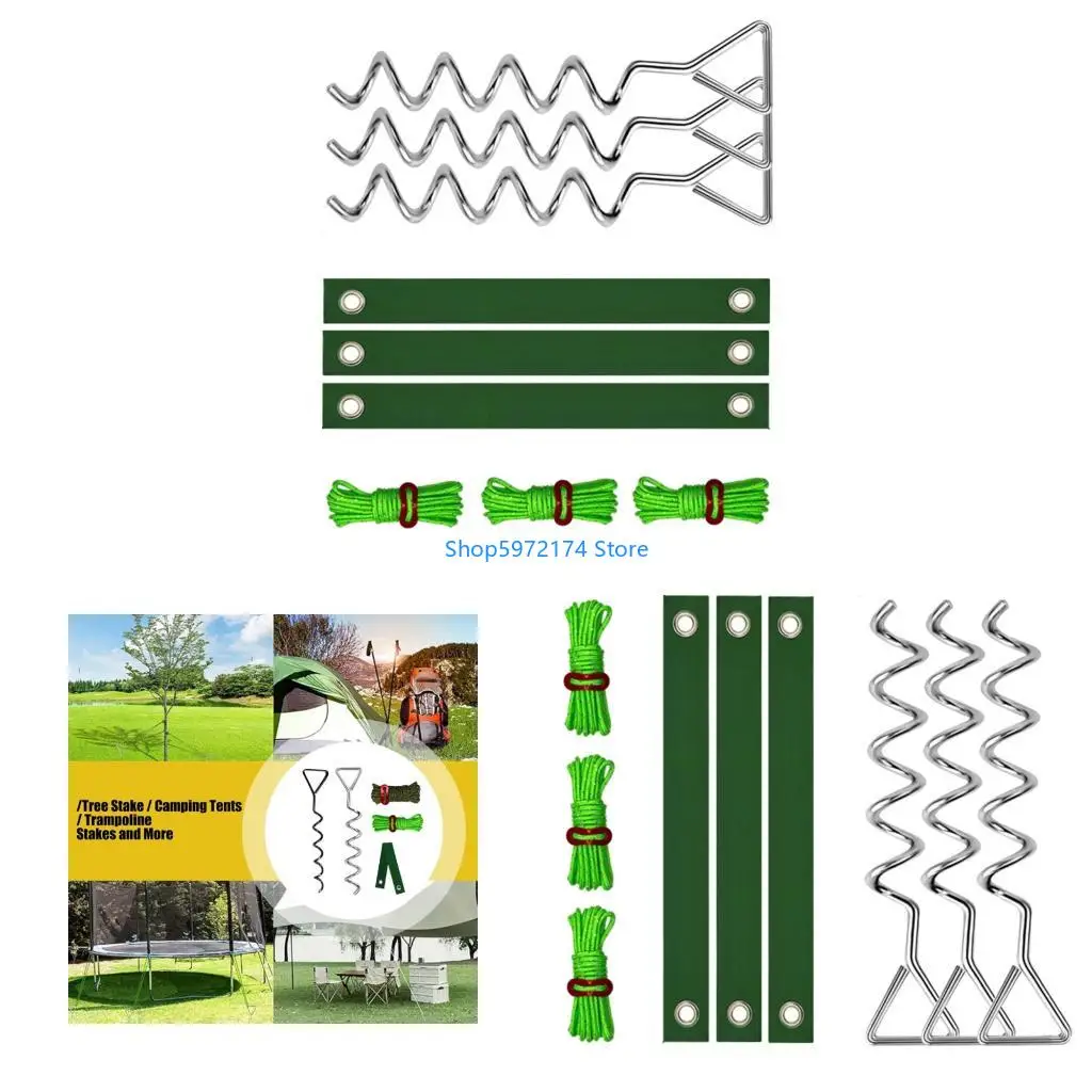 Y3NB Heavy Duty Helical Tree Stakes for Garden Shade Secure Anchoring Various Terrain